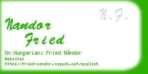 nandor fried business card
